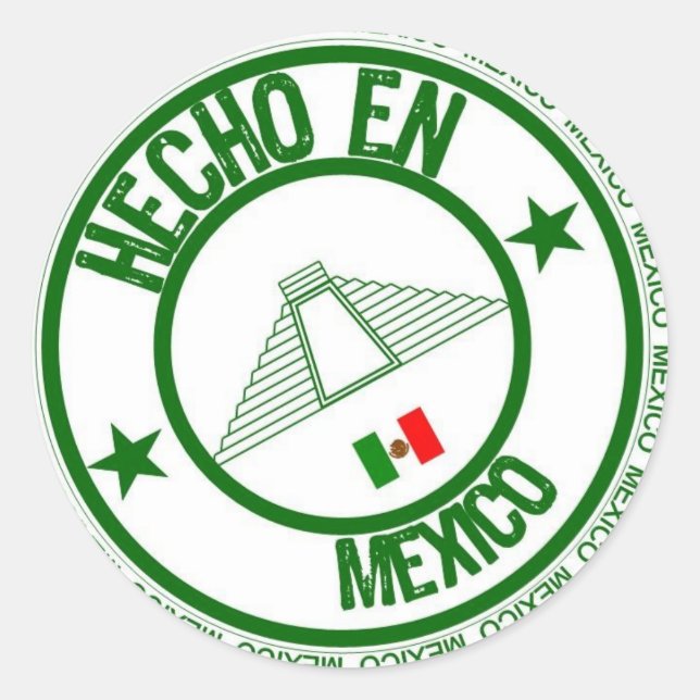 Pegatina Redonda Hecho en méxico (Anverso)