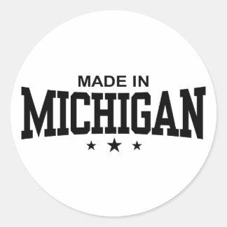 Pegatina Redonda Hecho en Michigan