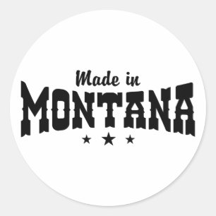 Pegatina Redonda Hecho en Montana