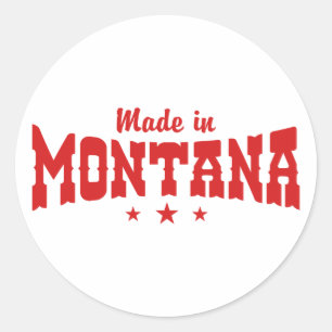 Pegatina Redonda Hecho en Montana