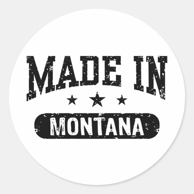 Pegatina Redonda Hecho en Montana (Anverso)