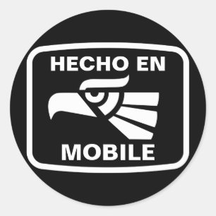 Pegatina Redonda Hecho en móvil personalizado personalizado persona