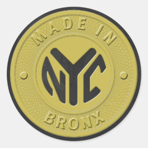 Pegatina Redonda Hecho en Nueva York Bronx
