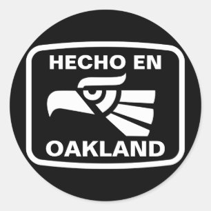 Pegatina Redonda Hecho en Oakland personalizado personalizado perso