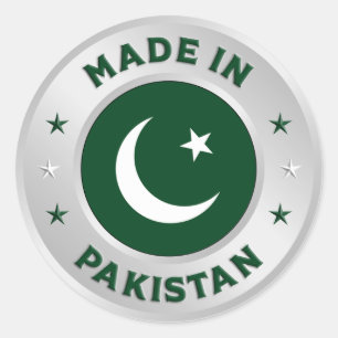 Pegatina Redonda Hecho en Pakistán