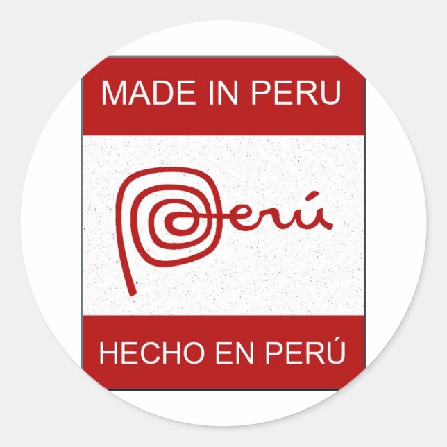 Pegatina Redonda Hecho en Perú (Anverso)