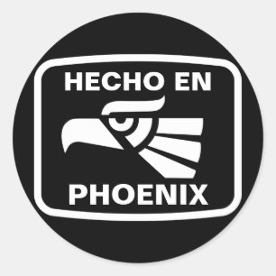 Pegatina Redonda Hecho en Phoenix personalizado personalizado perso