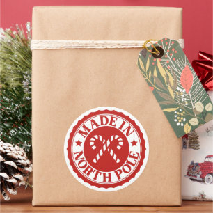 Pegatina Redonda Hecho en Polo Norte