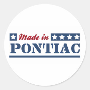 Pegatina Redonda Hecho en Pontiac