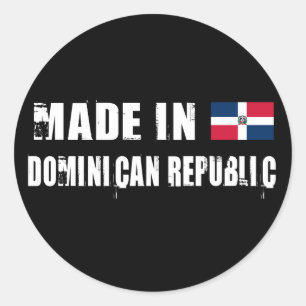 Pegatina Redonda Hecho en República Dominicana
