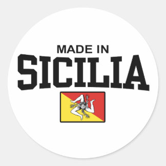 Pegatina Redonda Hecho en Sicilia