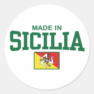Pegatina Redonda Hecho en Sicilia