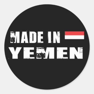 Pegatina Redonda Hecho en Yemen