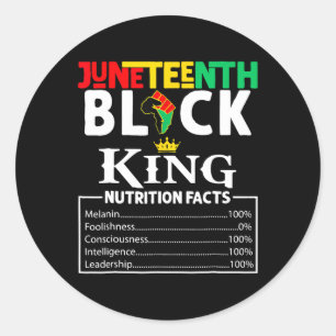 Pegatina Redonda Hechos 18 de junio de 1865 Black King Black Queen