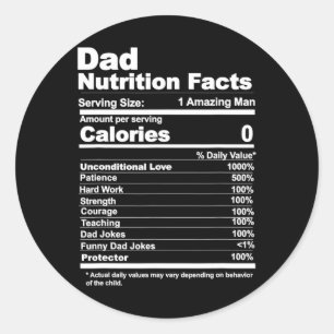 Pegatina Redonda Hechos de nutrición