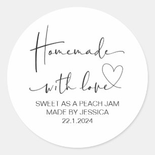 Pegatina Redonda Hechos En Casa Con Amor Pequeña Empresa Gracias A 