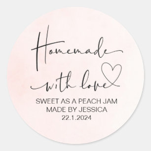 Pegatina Redonda Hechos En Casa Con Amor Pequeña Empresa Gracias A 