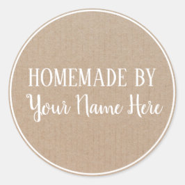 Pegatina Redonda Hechos En Casa Por La Artesanía Vintage Cookie Cak