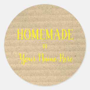 Pegatina Redonda Hechos En Casa Por Panadería Cocina Pastel Vintage