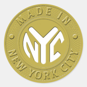 Pegatina Redonda HECHOS EN Pegatinas DE NYC