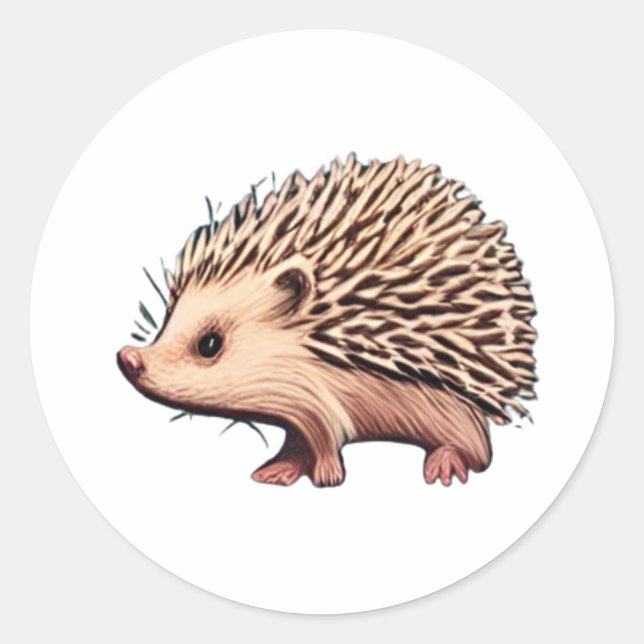 Pegatina Redonda Hedgehog (Anverso)