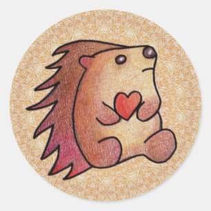 Pegatina Redonda Hedgehog Love!