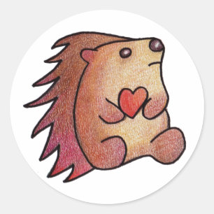 Pegatina Redonda Hedgehog Love!
