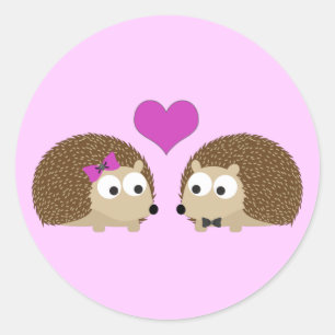 Pegatina Redonda Hedgehog Love