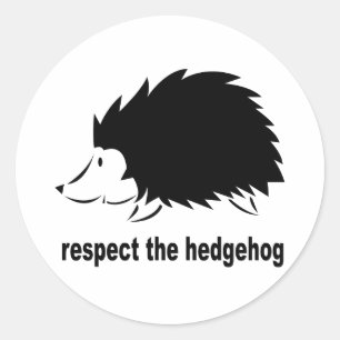 Pegatina Redonda Hedgehog - Respeto al erizo
