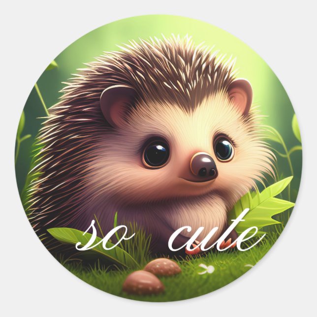 Pegatina Redonda  hedgehog sticker (Anverso)