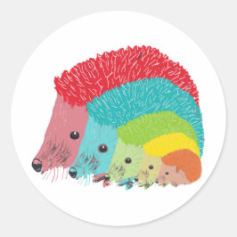 Pegatina Redonda Hedgehogs
