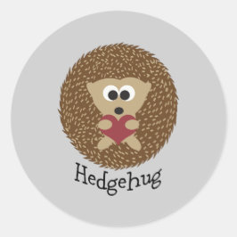 Pegatina Redonda Hedgehug Hedgehog