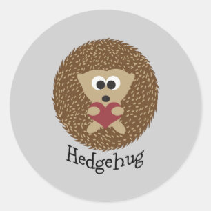 Pegatina Redonda Hedgehug Hedgehog