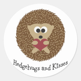 Pegatina Redonda Hedgehugs and Kisses Hedgehog