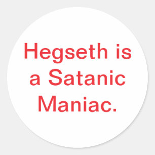 Pegatina Redonda Hegseth Satanico Anticristo Hankamer Artjunkhaus