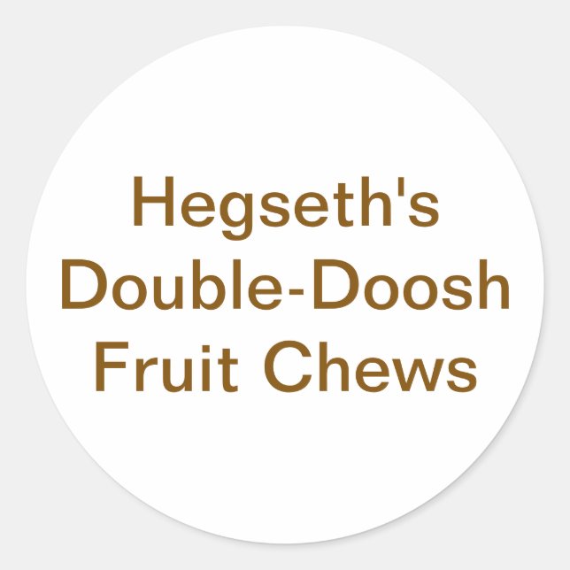 Pegatina Redonda Hegseth's Fruit-Doosh Hankamer Artjunkhaus Yummy! (Anverso)