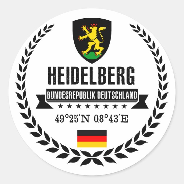 Pegatina Redonda Heidelberg (Anverso)