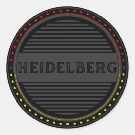 Pegatina Redonda Heidelberg City Pride Emblem – German Identity