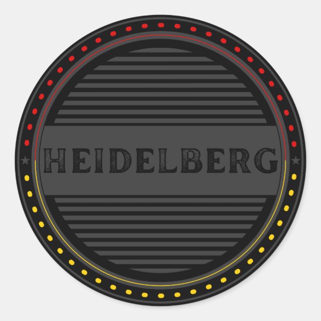 Pegatina Redonda Heidelberg City Pride Emblem – German Identity (Anverso)
