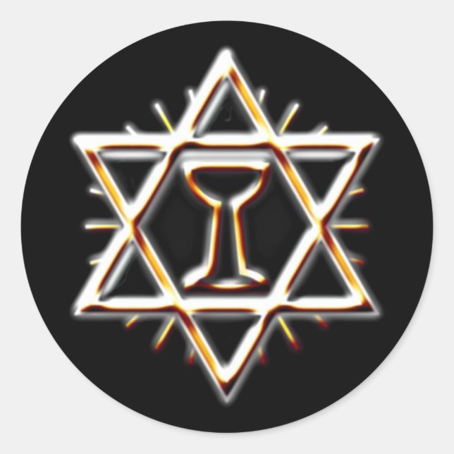 Pegatina Redonda heiliger Gral santo grial (Anverso)