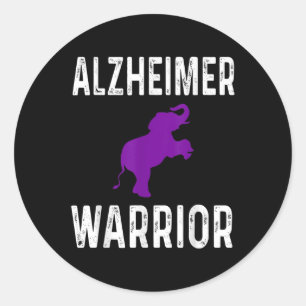 Pegatina Redonda Heimer Awareness Shirt Purple Elephant Support War