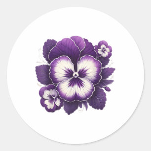 Pegatina Redonda Heimer Pandora Floral Púrpura Dementia Heimers Awa