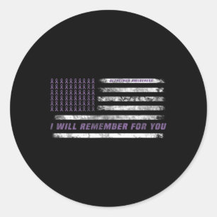 Pegatina Redonda Heimerheimer Awareness Mes I Endheimer Purple Ri