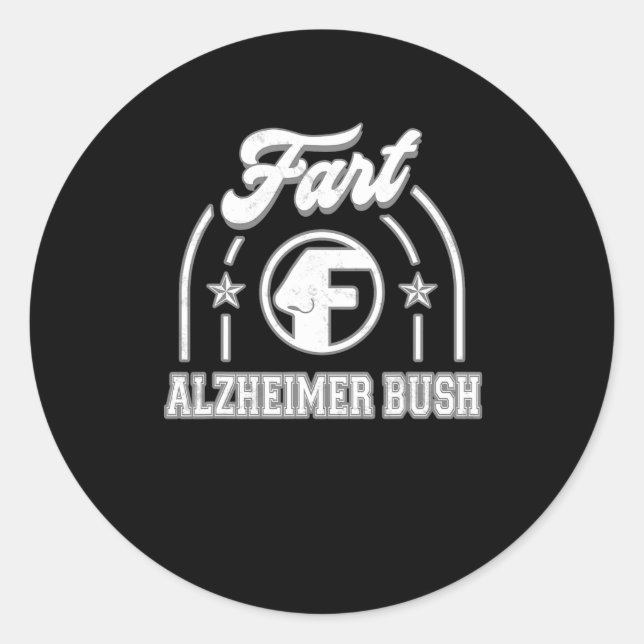 Pegatina Redonda Heimerheimer Bush Fart Funny (Anverso)