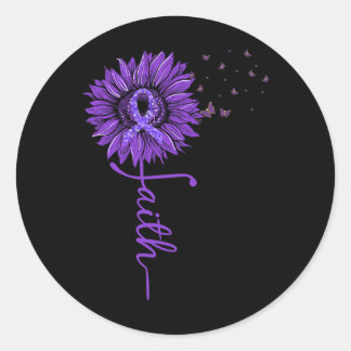 Pegatina Redonda Heimerheimer Faith Sunflower Morado Heimerheimer