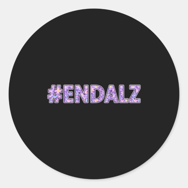 Pegatina Redonda Heimer's Awareness - #end Floral Statement  (Anverso)