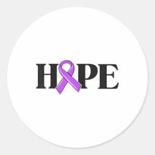 Pegatina Redonda Heimers Shirt For Women Purple Ribbon Awareness Ho