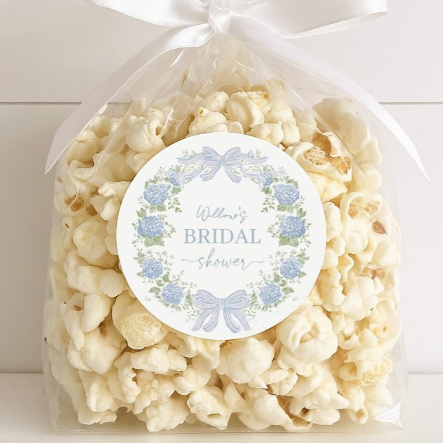 Pegatina Redonda Heirloom Hydrangea Bridal Shower Stickers (Subido por el creador)