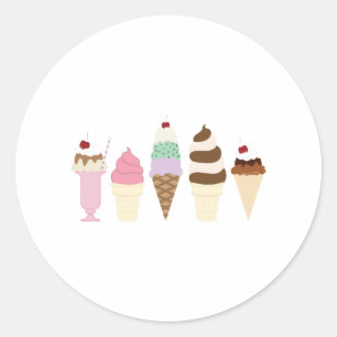 Pegatina Redonda Helado