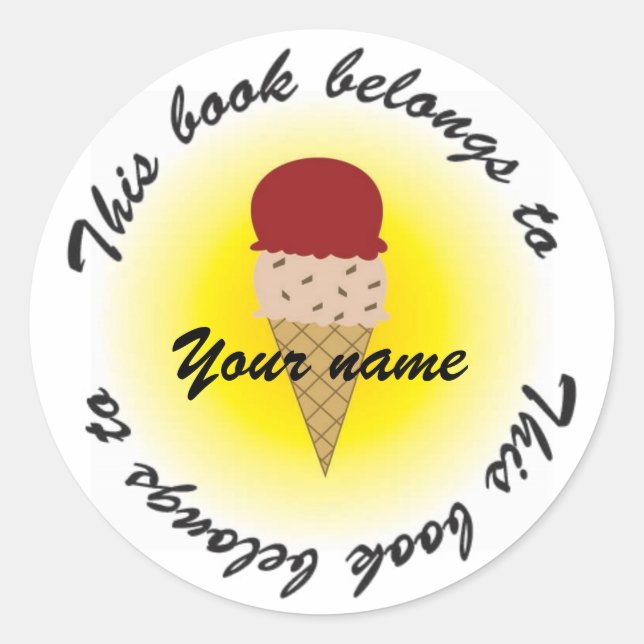 Pegatina Redonda helado, Booklabel (Anverso)